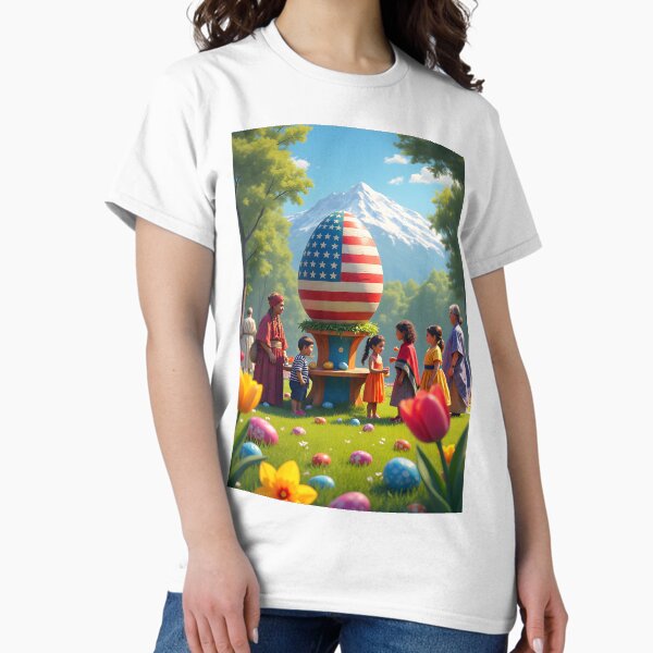 American Flag Easter Egg Family Gathering T-Shirt