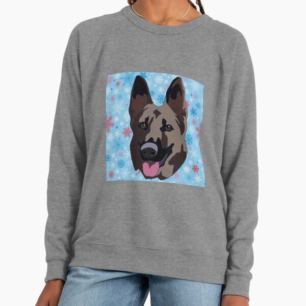 German shepherd winter pattern Lightweight Sweatshirt