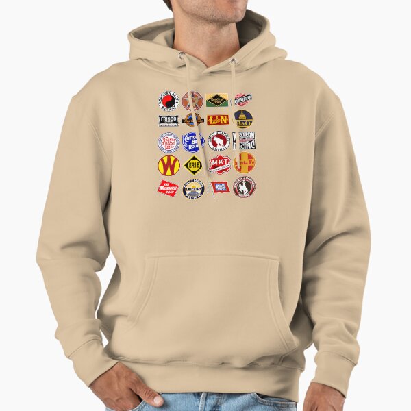 Vintage defunct Railroad Railway logos - Trains hobby Hoodie