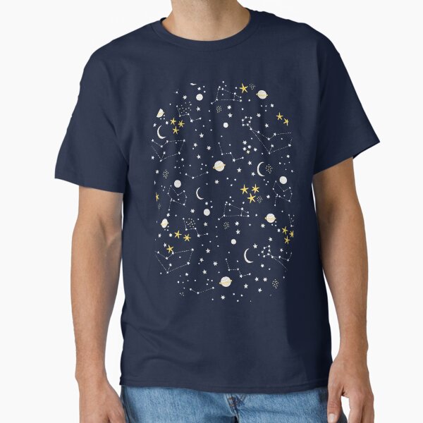 Galaxy - cosmos, moon and stars. Astronomy pattern. Cute cartoon universe design. T-Shirt