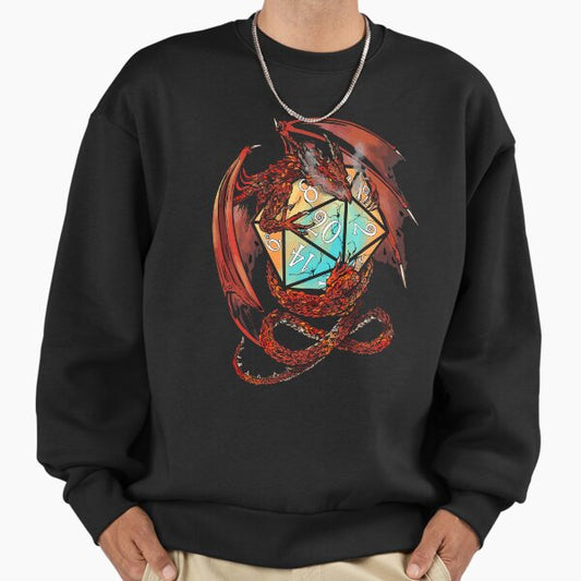 Funny Red Dragon Dice Sweatshirt