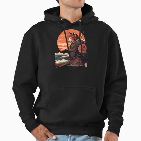 Ukiyo e Samurai Cat Hoodie