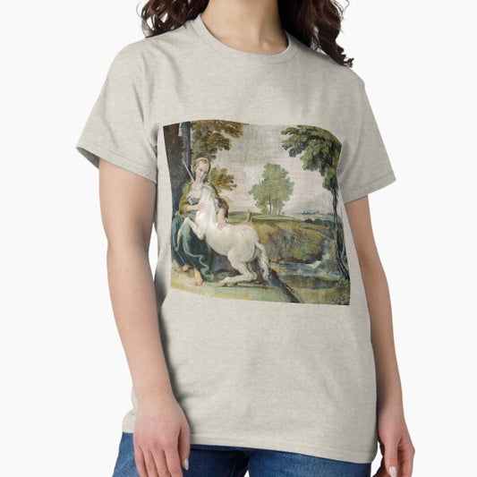 Medieval Unicorn Floral Tapestry / Painting T-Shirt