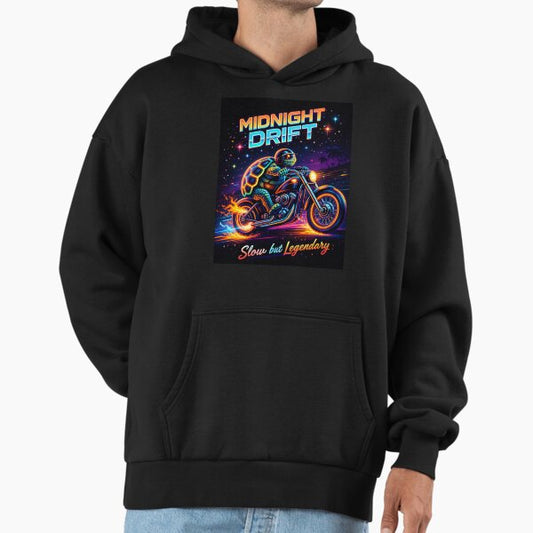 Midnight Drift – Slow but Legendary Turtle Rider Hoodie