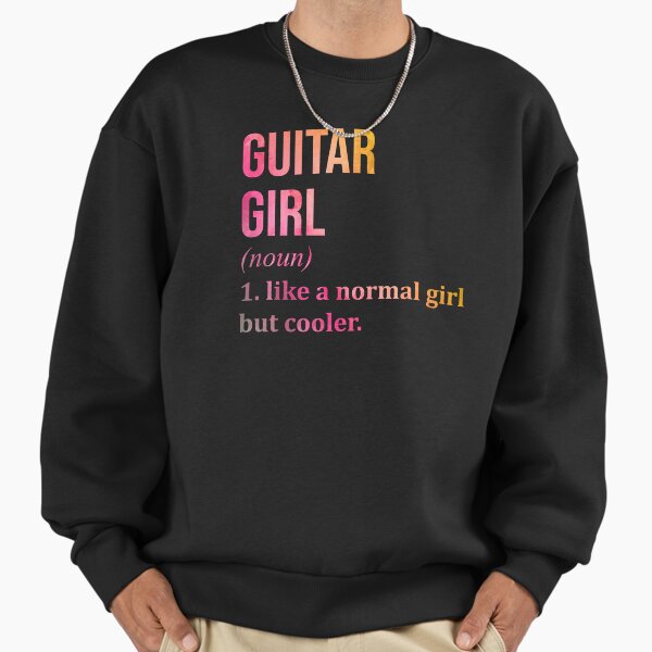 Guitar Girl Definition in Watercolor Sweatshirt