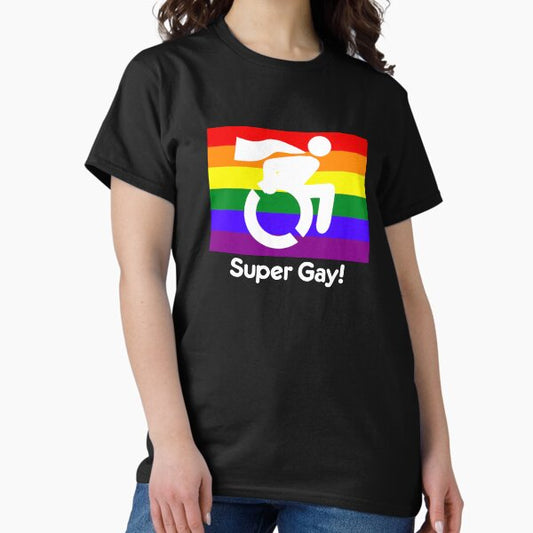Super Gay! Superhero Wheelchair Logo T-Shirt