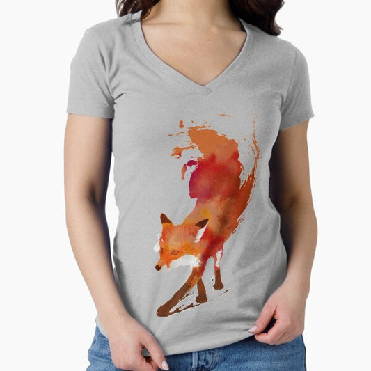 Vulpes Vulpes Fitted V-Neck T-Shirt
