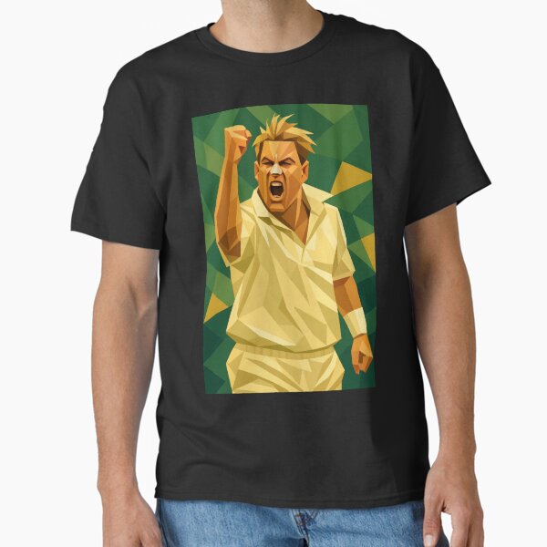 Shane Warne Australian Cricket Legend Vector Art T-Shirt