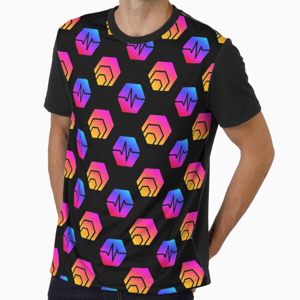 Pulse Chain and Hex Crypto Logo Pattern Graphic T-Shirt