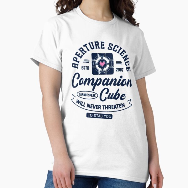 Companion Cube Grunge Crest T-Shirt