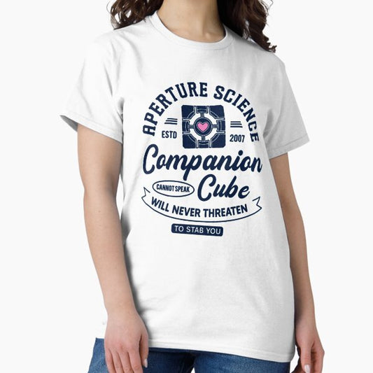 Companion Cube Grunge Crest T-Shirt