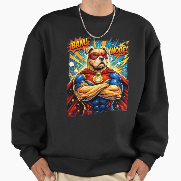 Superhero Dog Comic “BAM! WOOF!” Sweatshirt