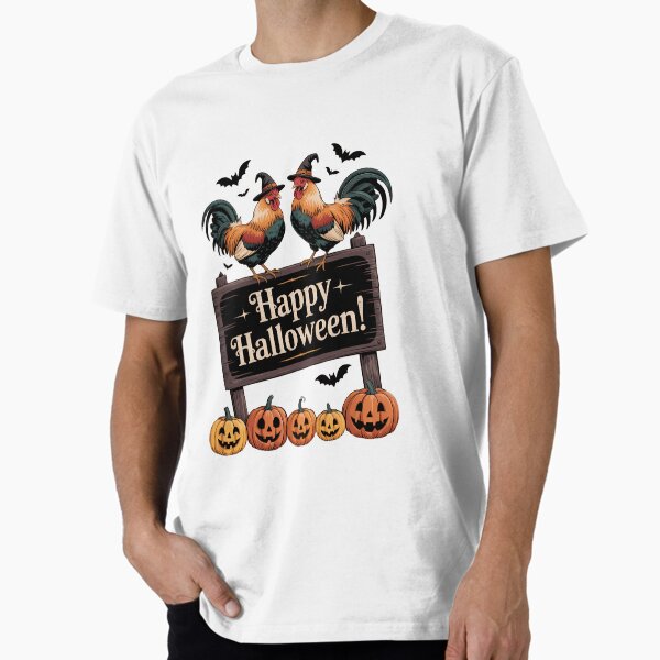 Halloween Chicken Halloween Fall Junk Journal Chicken Happy Halloween Premium T-Shirt
