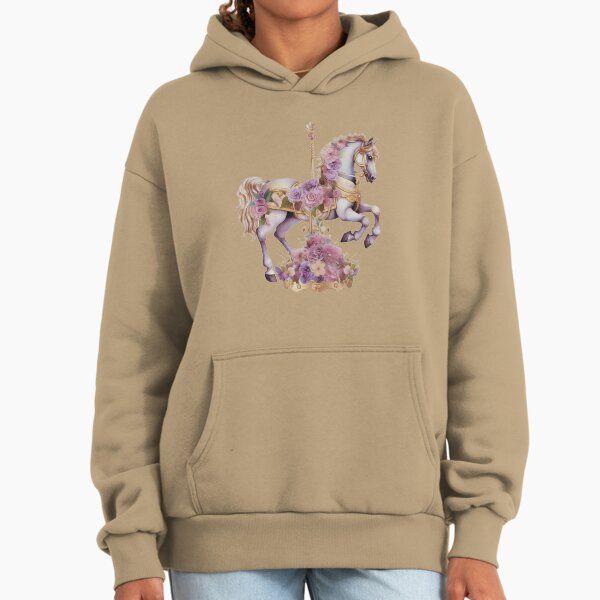 "Violet Flora Carousel Horse." Hoodie