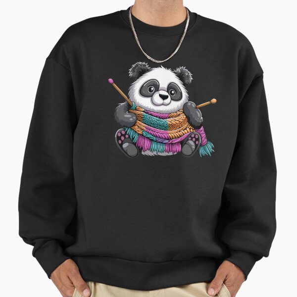 Knitting grandma Panda Sweatshirt