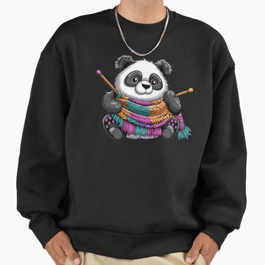 Knitting grandma Panda Sweatshirt