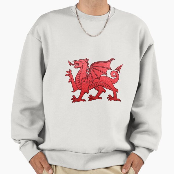 Welsh Red Dragon. Leather texture. Sweatshirt