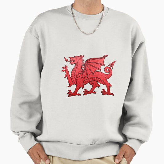 Welsh Red Dragon. Leather texture. Sweatshirt