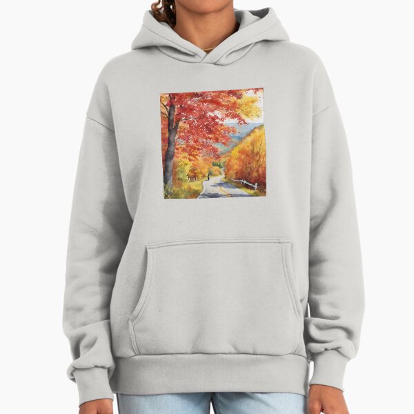 Stunning Watercolor Fall Nature Painting Hoodie