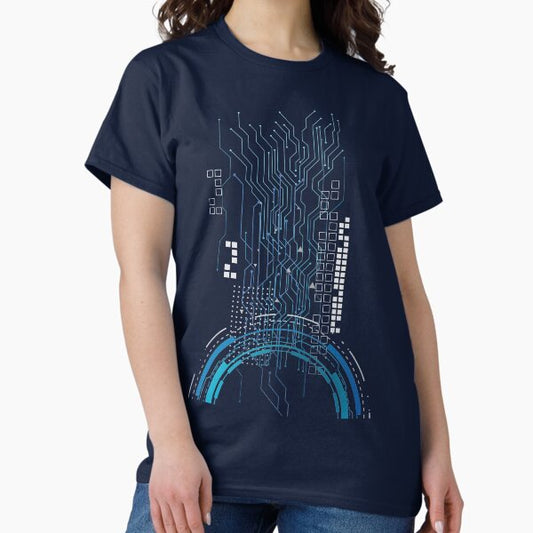 Wire Mesh Technology Pattern T-Shirt