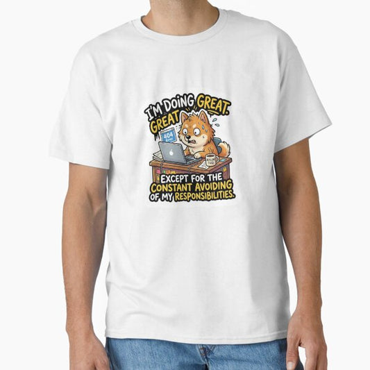 A stress full dog working in hurry T-Shirt