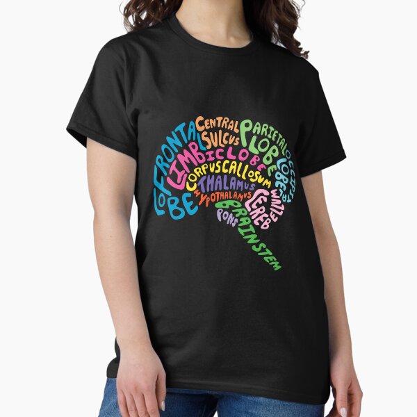 Human Brain Anatomy Colored- Psychology Design T-Shirt
