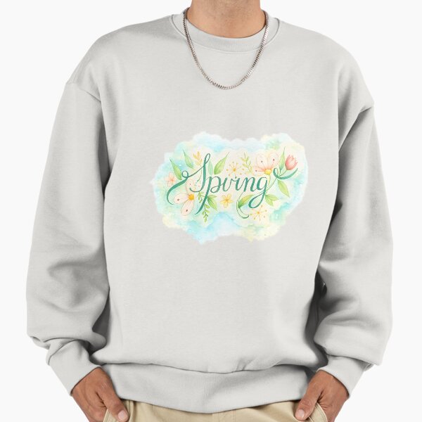 Spring Floral Script – Watercolor Botanical Lettering Sweatshirt