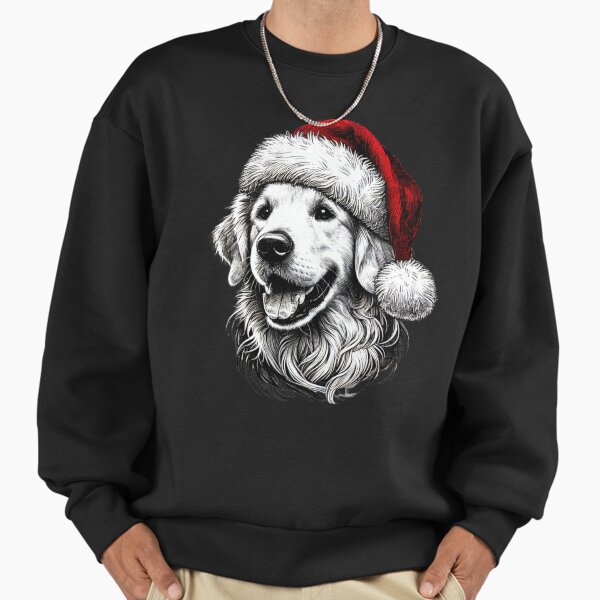 Golden Retriever Christmas Shirt - Festive Dog with Santa Hat Sweatshirt