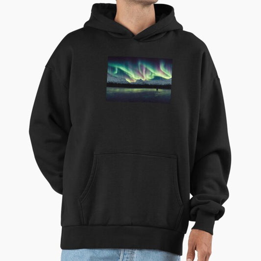 Northern Lights Mountain Landscape Hoodie