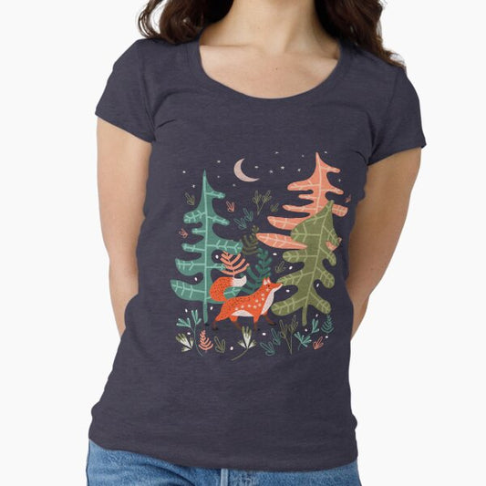 Evergreen Fox Tale Fitted Scoop T-Shirt
