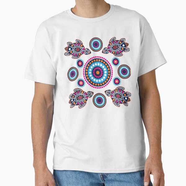 Aboriginal Dots Art With Tribal Turtle T-Shirt