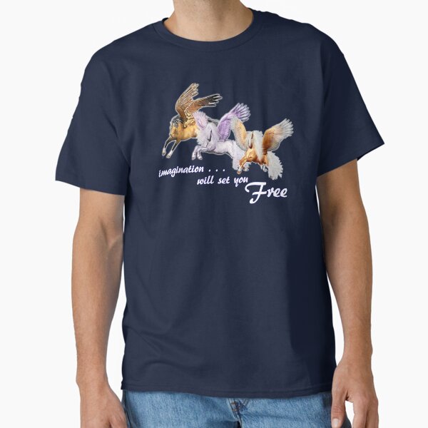 Imagination Will Set You Free Flying Pegasus Horses T-Shirt