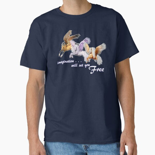 Imagination Will Set You Free Flying Pegasus Horses T-Shirt
