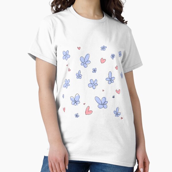 Heartstopper flowers and hearts mix (blue) T-Shirt