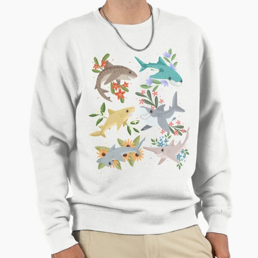 Floral Sharks Sweatshirt