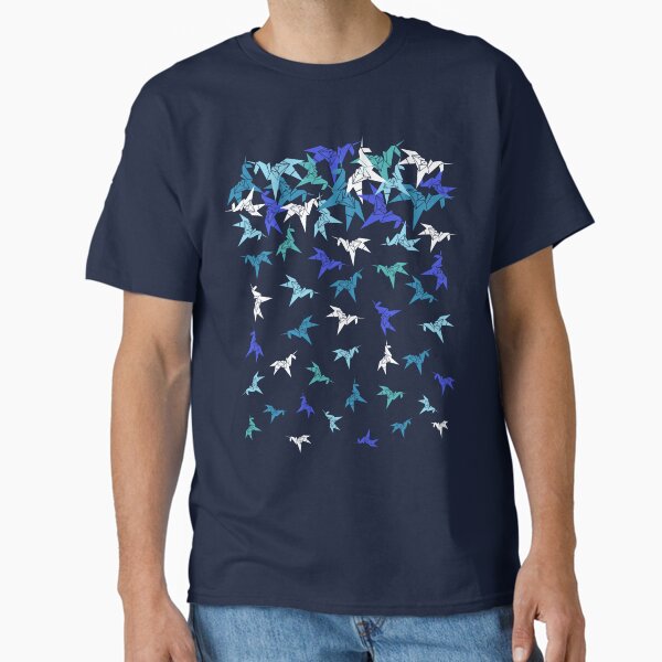Origami Unicorn Blue T-Shirt