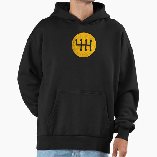 Yellow grungy 6-speed manual shift pattern Hoodie