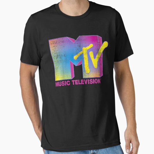 Mtv distressed fluorescent gradient logo T-Shirt