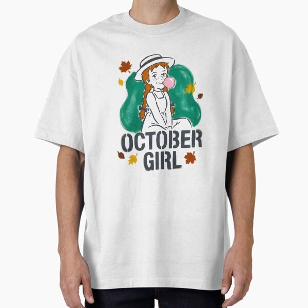 October Girl Anne Shirley Bubblegum Fall Leaves T-Shirt