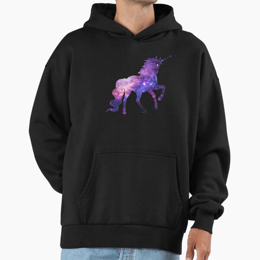 Legendary Animals Milky Way Galaxy Unicorn Outer Space Fairy Tale Galloping Unicorn Silhouette Hoodie
