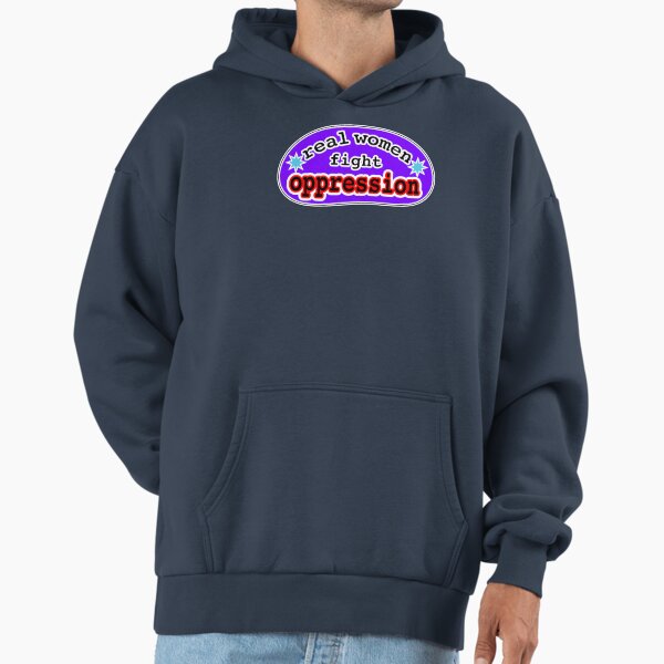 Real women fight oppression, violet background Hoodie