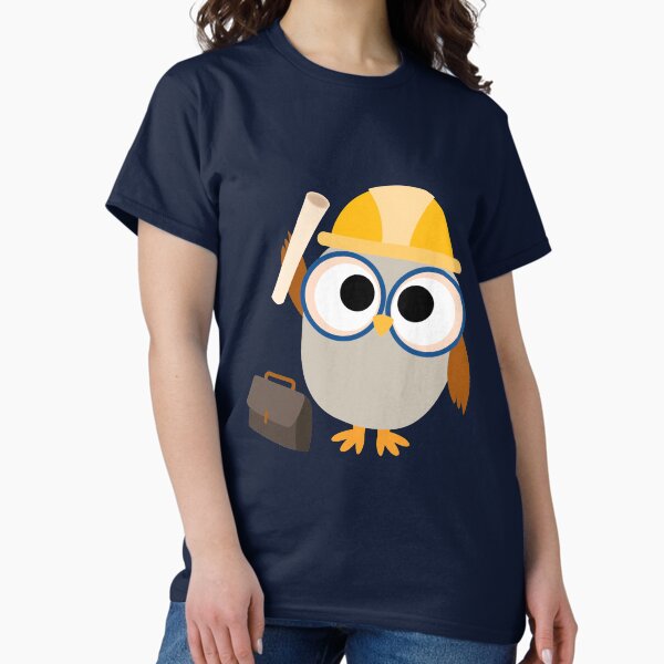 Professions Owl Construction Worker T-Shirt