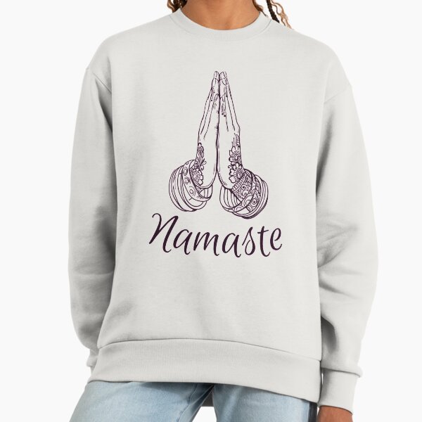 Namaste Yoga Symbol Black and White Hands Sweatshirt