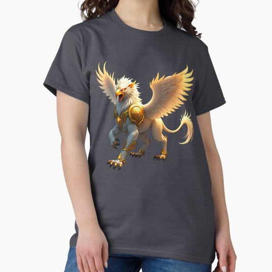 Golden Gryphon - Armored Griffin Fantasy Art T-Shirt