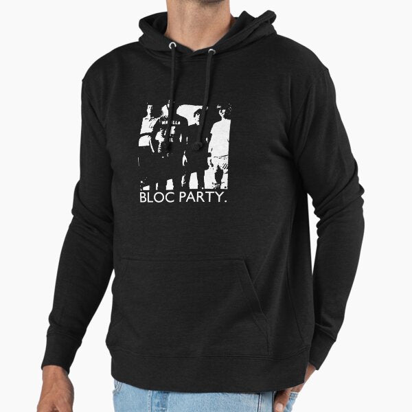 Bloc Party Four Member Rock Music Black And White Poster Hoodie