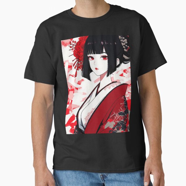 Traditional Geisha - Crimson Eyes Aesthetic T-Shirt
