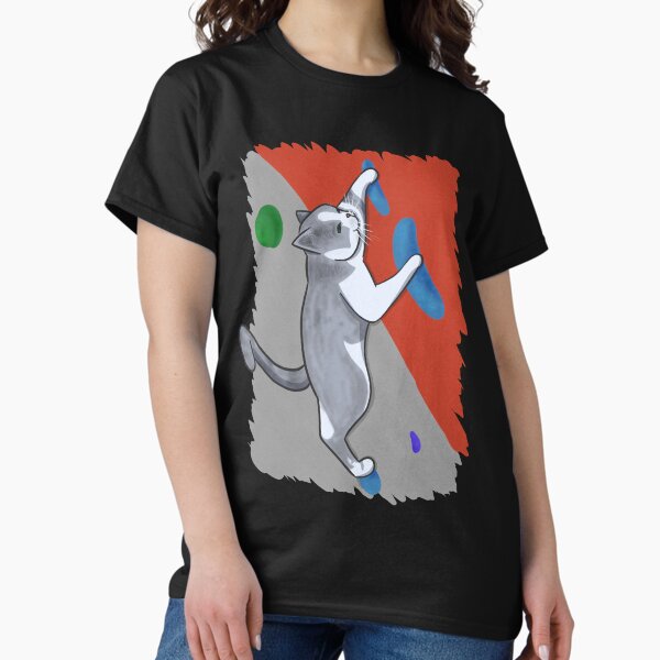 Bouldering cat on wall T-Shirt