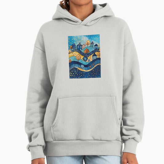 Snowy night illustration Hoodie