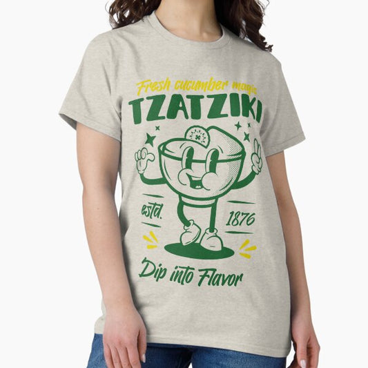 Greek Tzatziki Retro Mascot Tshirt T-Shirt