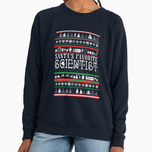 Scientist Ugly Christmas Sweater Lightweight Sweatshirt